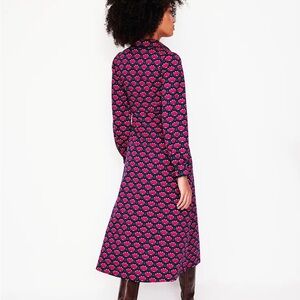 Boden   Midi Shirt Dress Shress 6R Geometric Vibrant Pink
